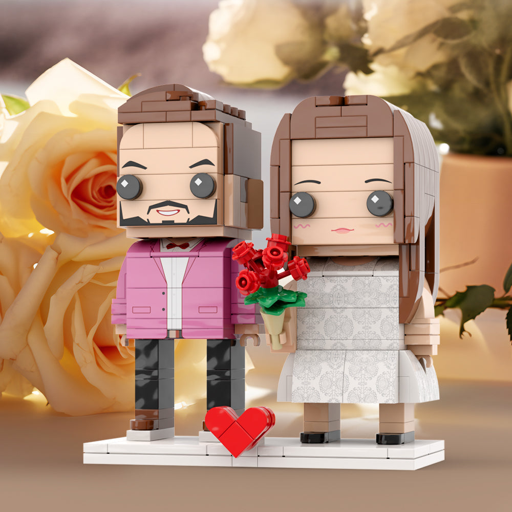 Couple Gift Present For Love Birds Customizable Fully Body 2 People Custom Brick Figures Universal Interlocking Plastic Toy Chritmas Gift to Remember