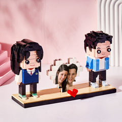 Custom Brick Figures & Block Photo Puzzle Fully Body 2 People Custom Brick Figures Persanalized Brick Figures