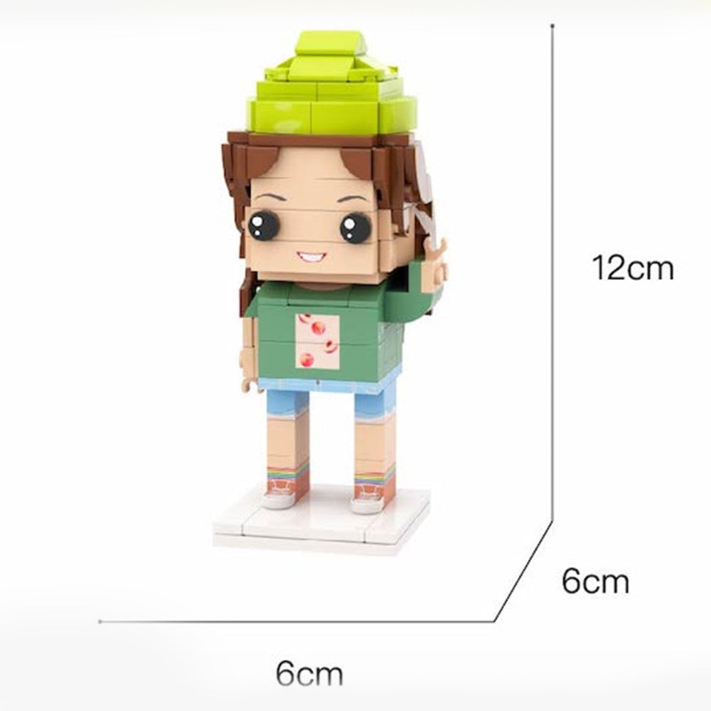 Christmas Ugly Sweater Full Body Customizable 1 Person Custom Brick Figures Universal Interlocking Plastic Toy Brick Me Figures Ugly Sweater Girl