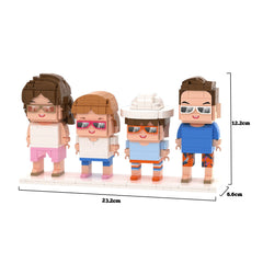 Full Body Customizable 4 People Custom Brick Figures Universal Interlocking Plastic Toy Christmas Gift For Family Perfect For Christmas Gift Exchange Themes