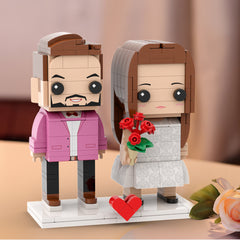 Couple Gift Present For Love Birds Customizable Fully Body 2 People Custom Brick Figures Universal Interlocking Plastic Toy Chritmas Gift to Remember