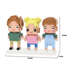 Creative Children's Growth Record Full Body Customizable 3 People Custom Brick Figures Small Particle Block