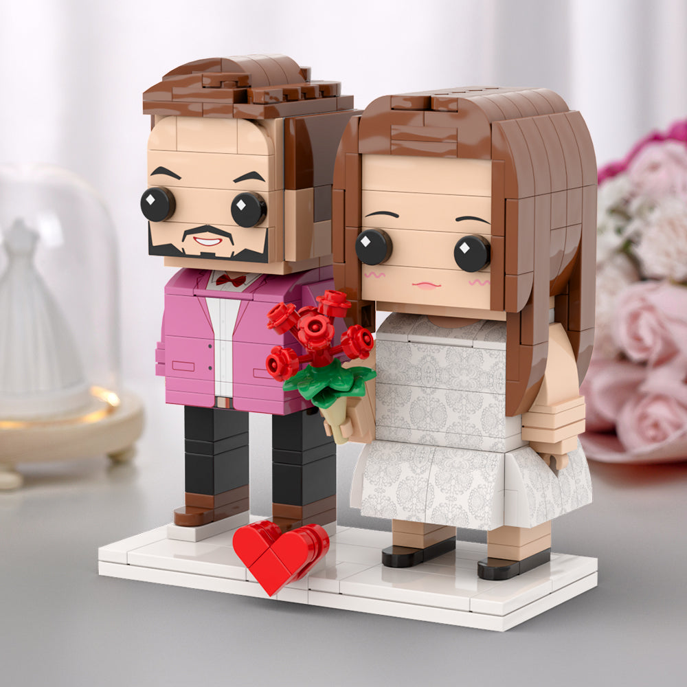 Couple Gift Present For Love Birds Customizable Fully Body 2 People Custom Brick Figures Universal Interlocking Plastic Toy Chritmas Gift to Remember