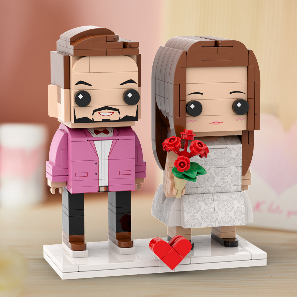 Couple Gift Present For Love Birds Customizable Fully Body 2 People Custom Brick Figures Universal Interlocking Plastic Toy Chritmas Gift to Remember