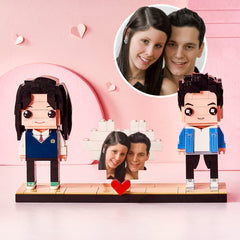 Custom Brick Figures & Block Photo Puzzle Fully Body 2 People Custom Brick Figures Persanalized Brick Figures