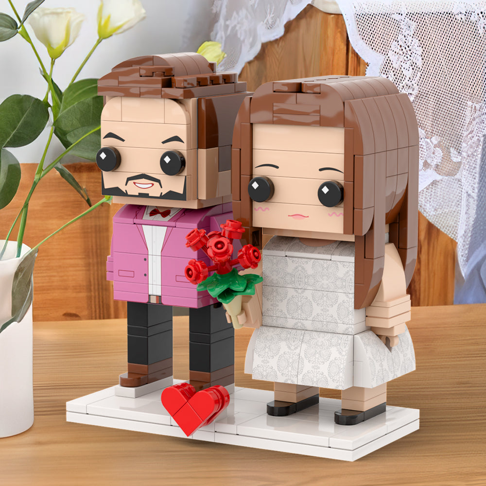 Couple Gift Present For Love Birds Customizable Fully Body 2 People Custom Brick Figures Universal Interlocking Plastic Toy Chritmas Gift to Remember