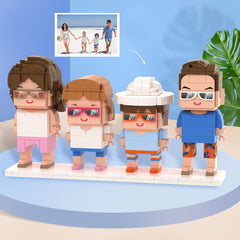 Full Body Customizable 4 People Custom Brick Figures Universal Interlocking Plastic Toy Christmas Gift For Family Perfect For Christmas Gift Exchange Themes